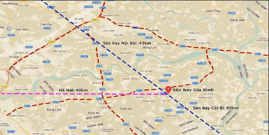ban đồ quy hoạch sân bay gia bình